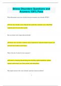 Stress Disorders Questions and  Answers 100&percnt; Pass