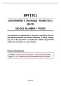 BPT1501 Assignment 7 (Portfolio) - 2020