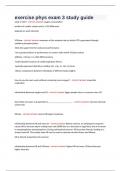 Exercise Physiology Exam 3 study guide