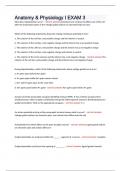 Anatomy & Physiology I EXAM 3 2024&sol;2025 Questions And Verified Answers 