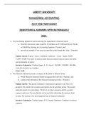 Exam &lpar;elaborations&rpar; Managerial Accounting &lpar;ACCT 212&rpar; 