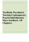 Test Bank - Psychiatric Nursing&colon; Contemporary Practice 6th Edition by Mary Ann Boyd &ndash; All Chapters