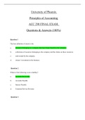 Exam (elaborations) Principles of Accounting I (ACC 290) 