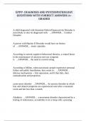 EPPP- DIAGNOSIS AND PSYCHOPATHOLOGY QUESTIONS WITH CORRECT ANSWERS A&plus; GRADED