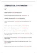 2018 IHOP SOP Exam Questions
