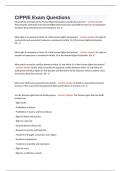 CIPP&sol;E Exam Questions 