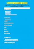 wgu c168 critical thinking Questions  and Correct Answer