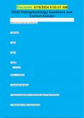 WGU Pathophysiology Questions and  Correct Answer