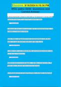 WGU Pathophysiology D236 Questions  and Correct Answer