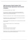  GW Insurance Suite Analyst 10&period;0 Revision Exam Questions And Correct Answers&period;