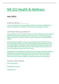 NR222 &sol; NR 222 Exam 2 &lpar;Latest 2021 &sol; 2022&rpar;&colon; Health & Wellness -  Chamberlain