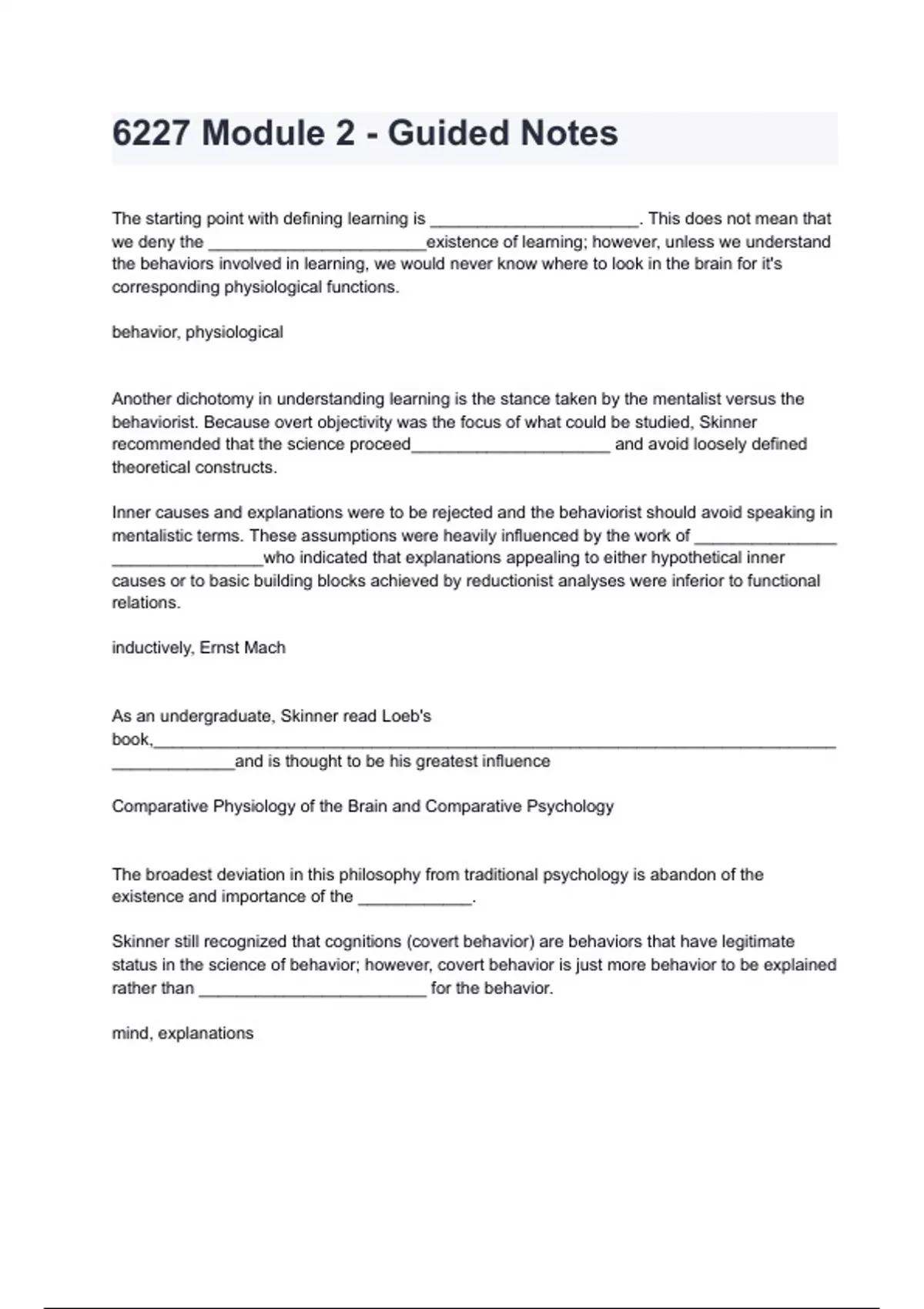 6227 Module 2 - Guided Notes Exam 2024/2025 Questions With Completed ...