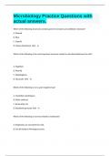 Microbiology Practice Questions with actual answers&period;