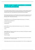 Mobile water supply questions reviewed & correctly answered