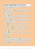 Global Health Midterm Key Terms Questions & 100&percnt; Verified Correct Answers with complete solutions &lpar;Latest update 2024 2025
