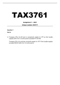 TAX3761 Assignment 1 (2021) answers