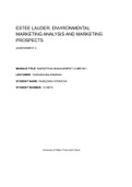 ESTEE LAUDER&period; ENVIRONMENTAL MARKETING ANALYSIS AND MARKETING PROSPECTS
