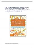 TEST BANK Philosophies and Theories for Advanced Nursing Practice 4th Edition by Butts & Rich&comma; All Chapters 1-26 Chapters Covered&comma; Verified Latest Newest 2024 Edition ISBN 9781284228823 Pdf