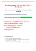 Business Law in Canada 10th Edition &ndash; Test Bank