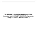 Shadow Health Focused Exam Abdominal Pain RESULTS  Latest Verified Document (1)