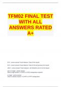 TFM02 FINAL TEST WITH ALL ANSWERS RATED A&plus;