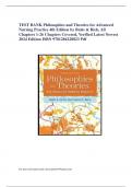 TEST BANK Philosophies and Theories for Advanced Nursing Practice 4th Edition by Butts & Rich&comma; All Chapters 1-26 Chapters Covered&comma; Verified Latest Newest 2024 Edition ISBN 9781284228823 Pdf