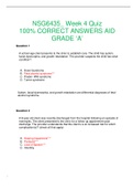 NSG6435_ Week 4 Quiz 100% CORRECT ANSWERS AID GRADE ‘A’