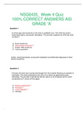 NSG6435&lowbar; Week 4 Quiz 100&percnt; CORRECT ANSWERS AID GRADE &OpenCurlyQuote;A&rsquo;