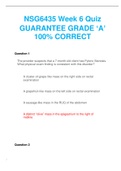 NSG6435 Week 6 Quiz GUARANTEE GRADE &OpenCurlyQuote;A&rsquo; 100&percnt; CORRECT