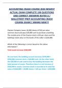 ACCOUNTING CRASH COURSE 2024 NEWEST  ACTUAL EXAM COMPLETE 190 QUESTIONS  AND CORRECT ANSWERS RATED A &sol;  WALLSTREET PREP ACCOUNTING CRASH  COURSE EXAM&vert;&vert; BRAND NEW&excl;&excl;&excl; 