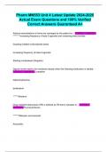 Pharm MN553 Unit 4 Latest Update 2024-2025 Actual Exam Questions and 100&percnt; Verified Correct Answers Guaranteed A&plus;