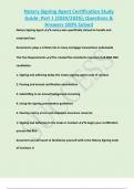 Notary Signing Agent Certification Study Guide&colon; Part 1 &lpar;2024&sol;2025&rpar;&semi; Questions &  Answers 100&percnt; Solved 
