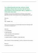 NV CERTIFIED PESTICIDE APPLICATOR GENERAL PRACTICE EXAM &vert; 101 ACTUAL QUESTIONS AND ANSWERS 100&percnt; CORRECT &vert; UPDATED 2024-2025