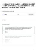 MN 576 UNIT 10 FINAL EXAM &lpar;VERSION 1&rpar;LATEST &sol; MN576 UNIT 10 FINAL EXAM QUESTIONS AND VERIFIED ANSWERS 2024 UPDATE