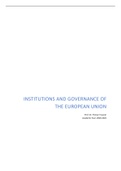 Institutions and Governance of the EU - Summary (16/20) - prof. dr. Florian Trauner. 