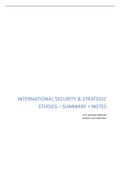 International Security and Strategic Studies - Summary (16/20) - prof. dr. Alexander Mattelaer