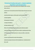 Primerica Practice test part 1 &lpar;Latest Update&rpar;&semi; Questions and Answers&lpar;A&plus;&rpar; 