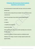 Primerica Life Insurance Exam &lpar;Latest&rpar;&semi; Questions and Answers   