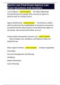 Sports Law Final Exam-Agency Law Exam Questions And Answers 