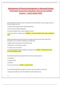 Management of Pharmacotherapeutics in Advanced Practice Final Exam&sol; Actual Exam Questions with Correct Verified Answers &ndash; Latest Update 2024&period;