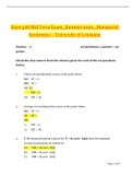 Econ 528 Mid Term Exam&lowbar; Managerial Economics &vert; Econ528 Mid Term Exam&lowbar;Summer 2022&sol;2023&lowbar; Graded A