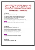 BIOS 252 Exam 2 Anatomy and  Physiology II Review&vert; 100&percnt; Correct&vert;  Questions and Verified Answers &lpar;2024&sol;2025  Latest Update&rpar; -Chamberlain 