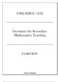 &lpar;WGU C882&rpar; - EDUC 5102 Geometry for Secondary Mathematics Teaching - FA Review 20242025&period;