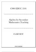 &lpar;WGU C880&rpar; - EDUC 5101 Algebra for Secondary Mathematics Teaching - FA Review 20242025