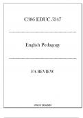 &lpar;WGU C386&rpar; - EDUC 5347 English Pedagogy - FA Review 20242025&period;
