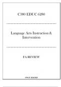 &lpar;WGU C380&rpar; - EDUC 6280 Language Arts Instruction & Intervention - FA Review 20242025