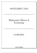 &lpar;WGU OOT2&rpar; - EDUC 6310 Mathematics History & Technology - FA Review 20242025&period;