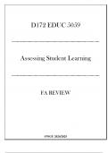 &lpar;WGU D172&rpar; - EDUC 5059 Assessing Student Learning - FA Review 20242025