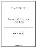 &lpar;WGU D230&rpar; - SPED 5292 Assessment & Evaluation Procedures - OA Review 20242025&period;
