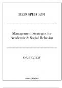 &lpar;WGU D229&rpar; - SPED 5291 Management Strategies for Academic & Social Behavior - OA Review 20242025&period;